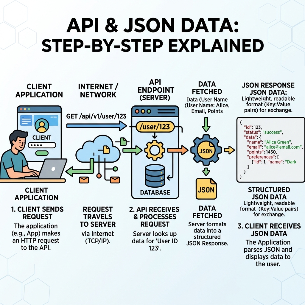 Illustration of APIs & JSON Data