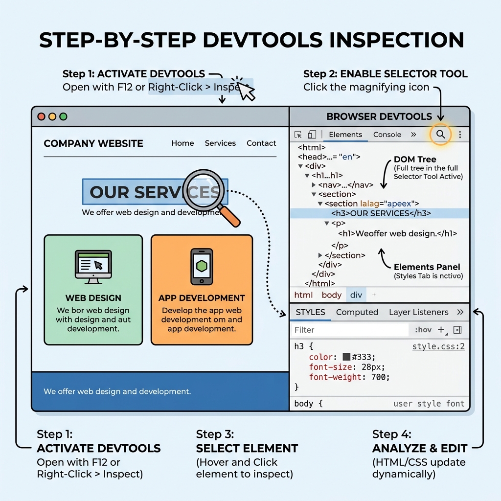 Illustration of Browser DevTools
