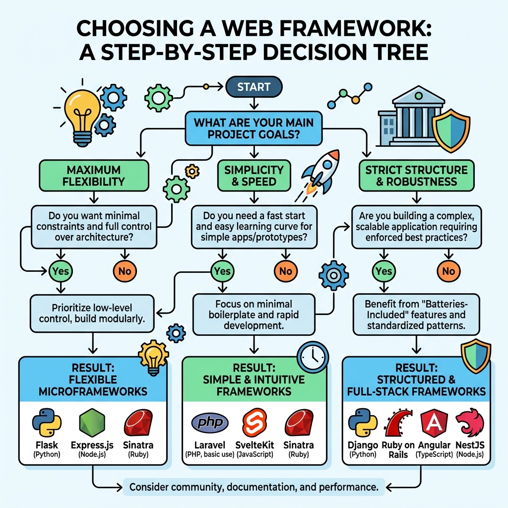 Illustration of Choosing the Right Framework
