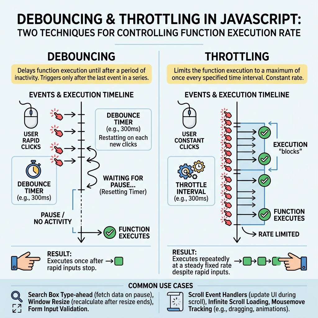 Illustration of Debouncing & Throttling
