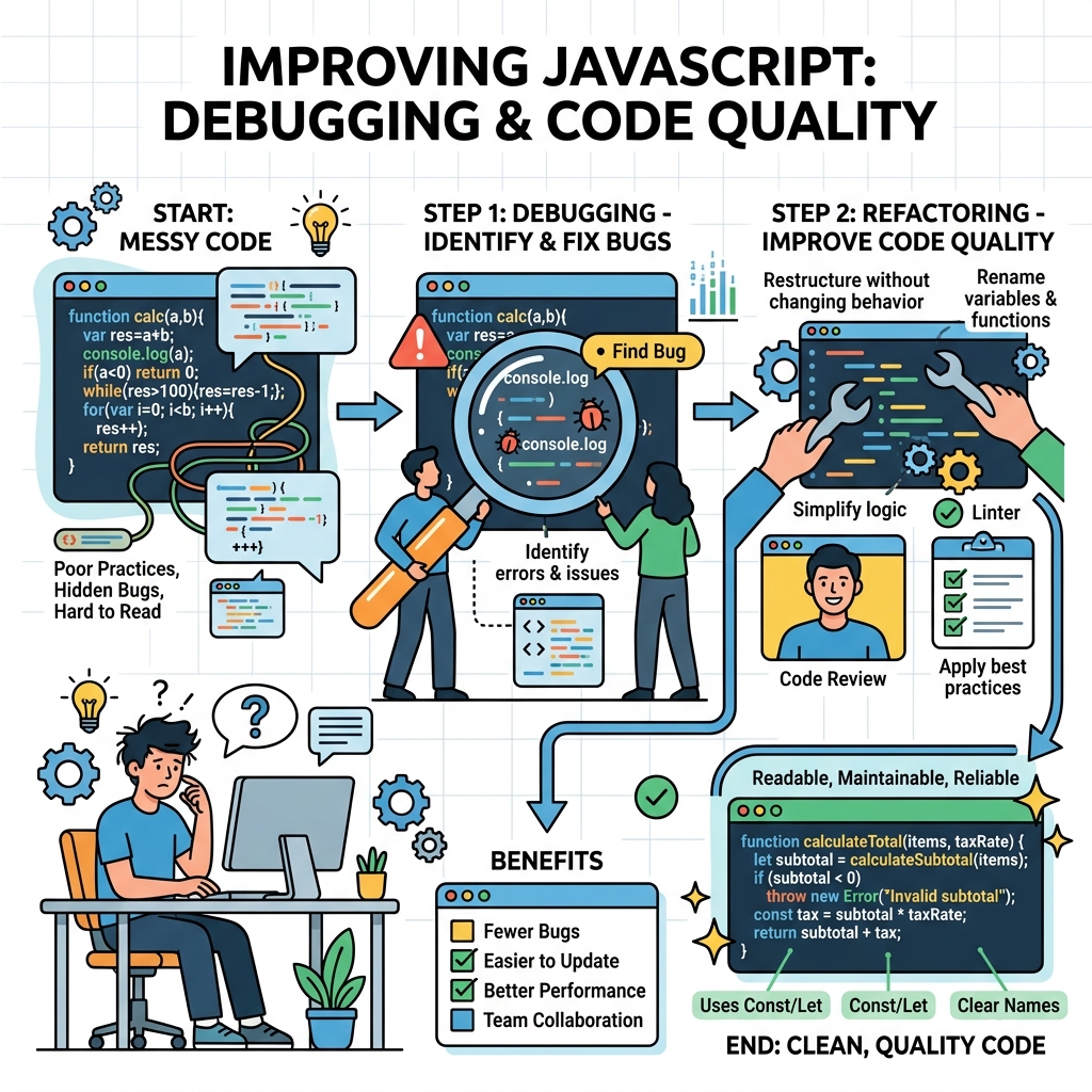 Illustration of Debugging & Code Quality