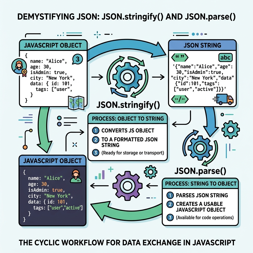 Illustration of JSON.stringify & JSON.parse