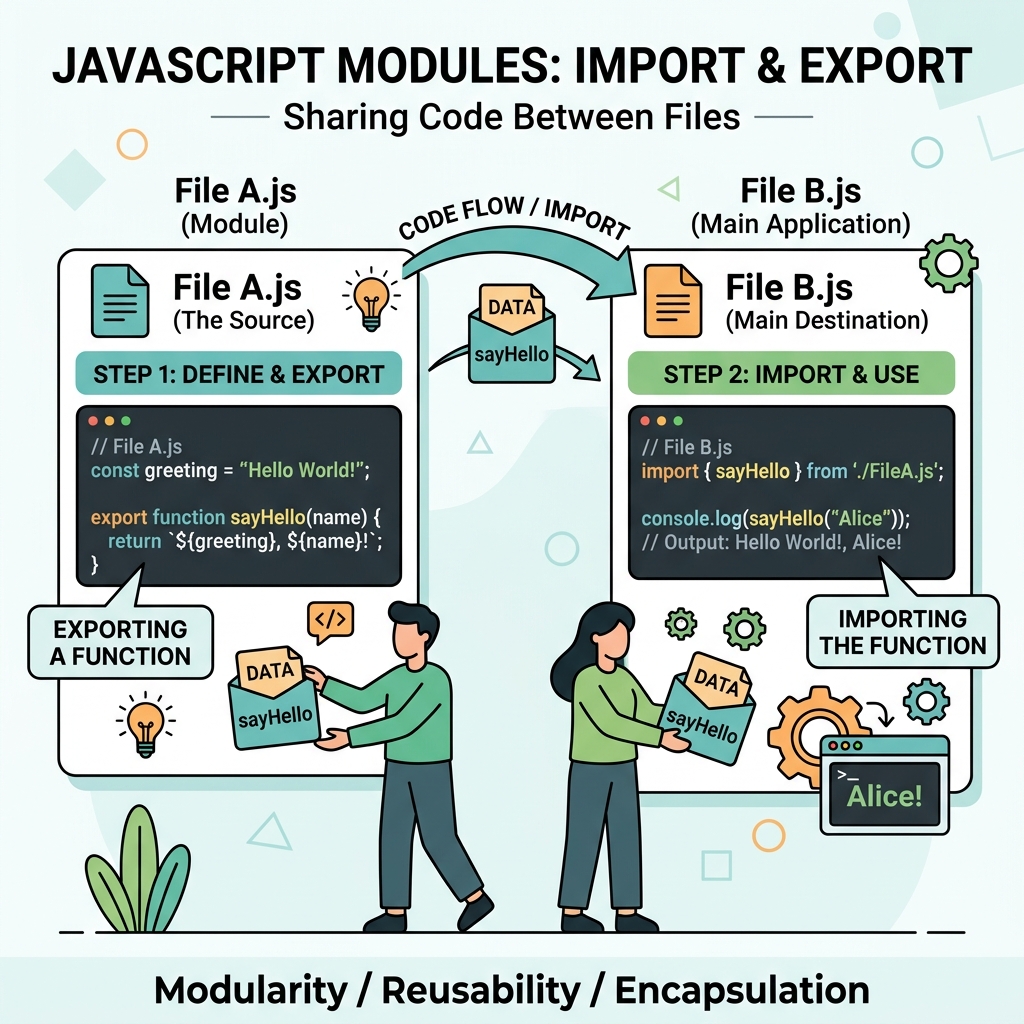 Illustration of Modules (import/export)